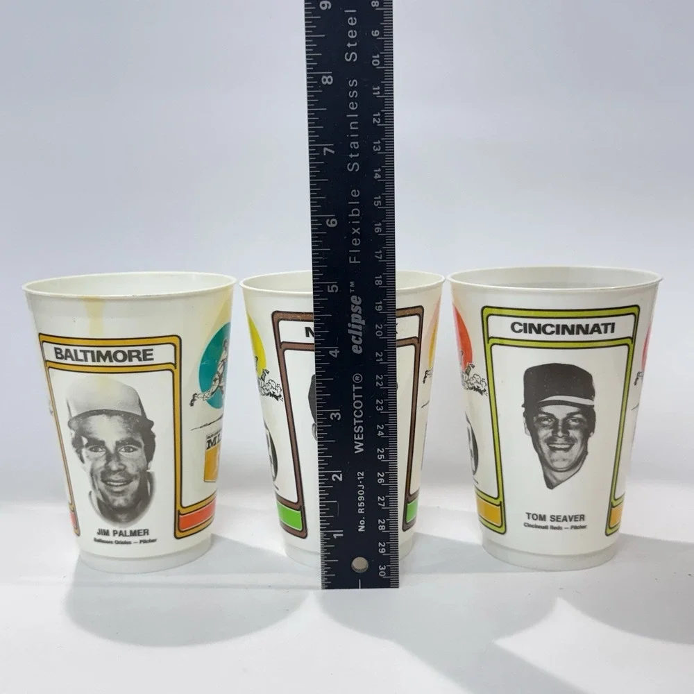 1978 7-Eleven MLB Plastic Slurpee‎ Cups Lot of 3 Palmer Seaver Rivers